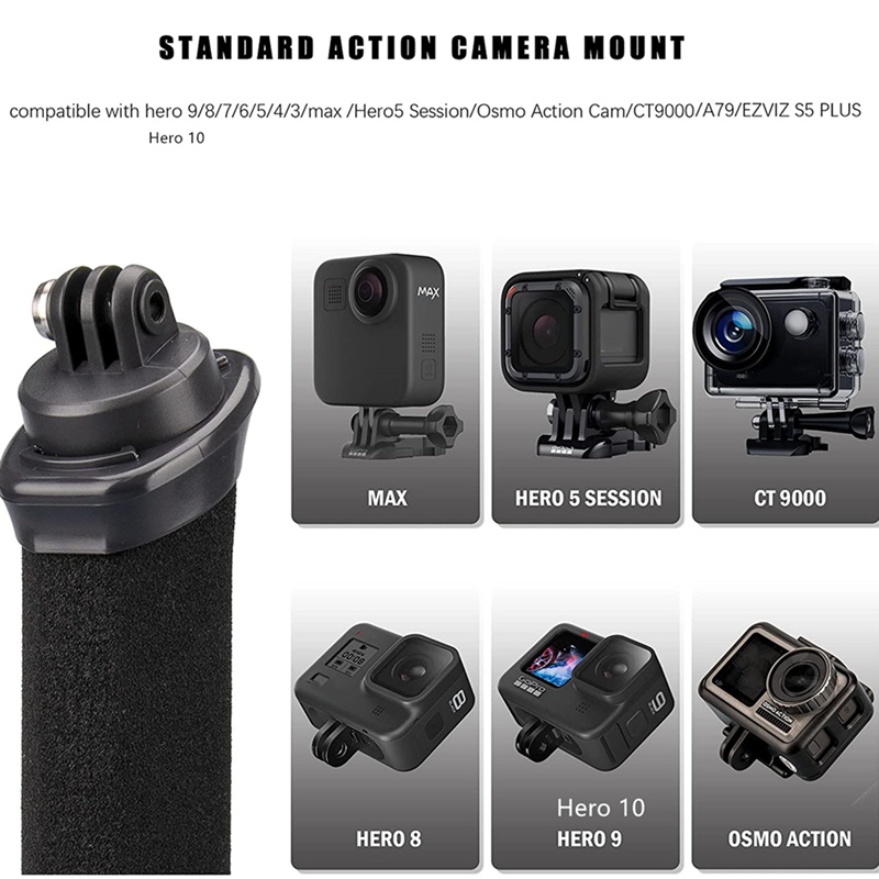 Puluz Phao Xốp Nổi Cầm Tay Màu Cam Cho GoPro Hero 10 9 8 7 6 5 4 3 +
