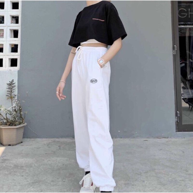 Quần Jogger Unisex Thêu Chữ SPUN Năng Động, Cá Tính Q015