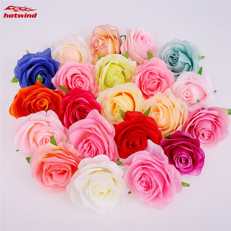 HW Cành Hoa Hồng Giả 9cm Trang Trí Tiệc Cưới
