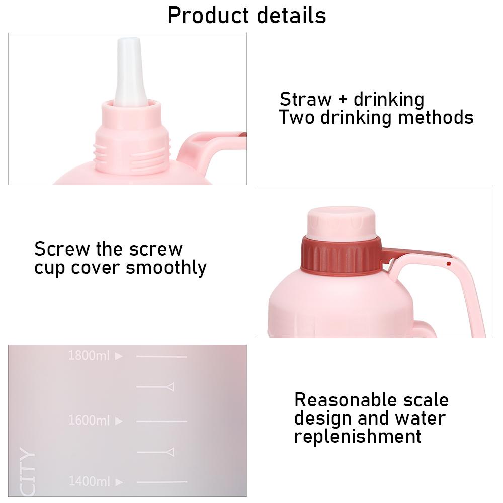 Bình Nước ZAIJIE24 Dung Tích 1800ml Có Ống Hút Tiện Dụng