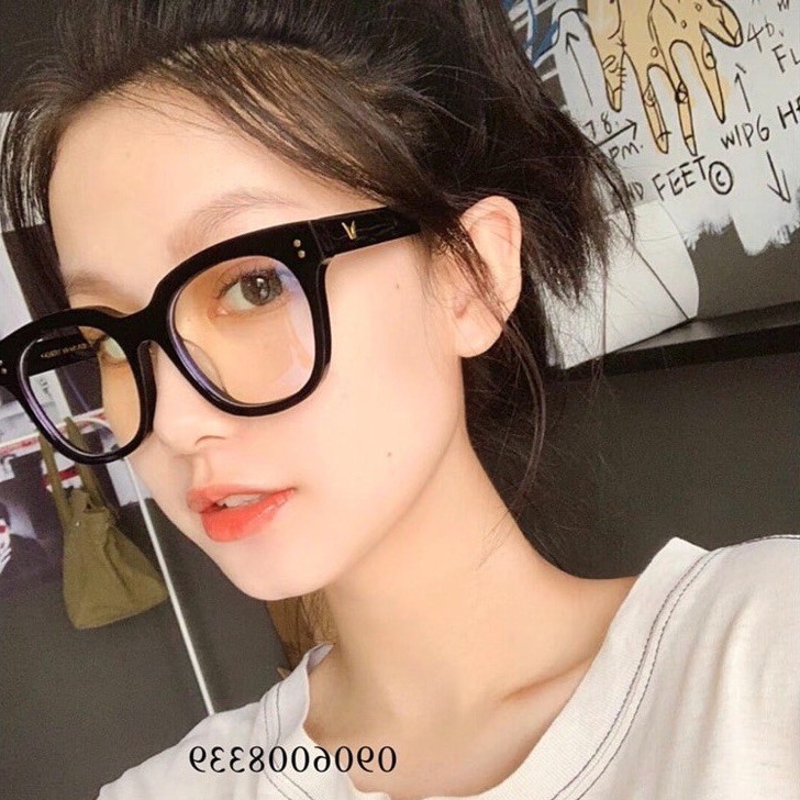 Mắt kính giả cận 2 chấm gọng vuông nam nữ BIGOMALL - Kính không đội chữ V thời trang