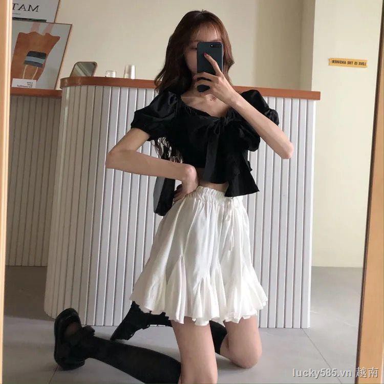 Chân Váy Chữ A Lưng Cao Phong Cách Hàn Quốc Thời Trang Mùa Hè Cho Nữ