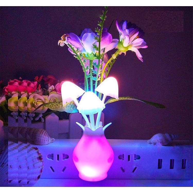 Đèn Ngủ Cảm Ứng Chậu Hoa (Tự Sáng Khi Trời Tối)