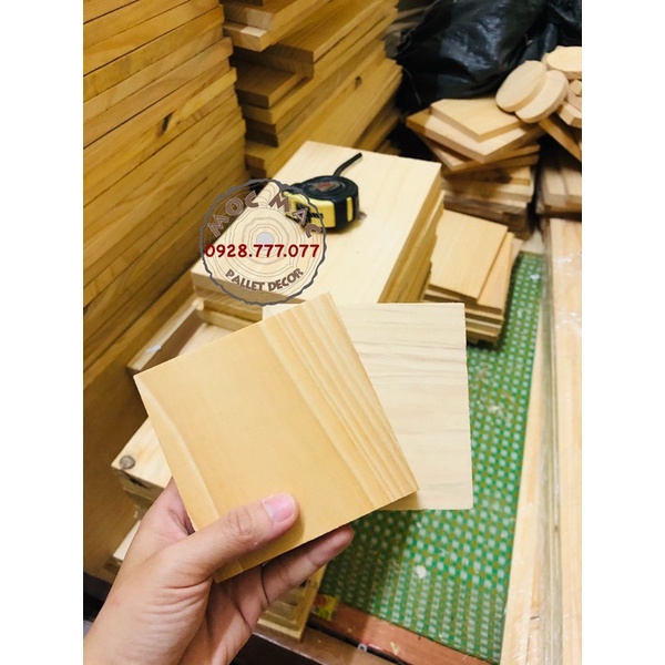 Tấm gỗ thông vuông nhỏ 10, 15 , 20cm