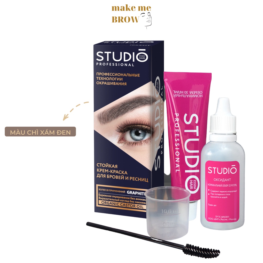 Bộ kit nhuộm lông mày và mi STUDIO PROFESSIONAL hiệu ứng kẻ chì tự nhiên 80ml - makemeBrow | BigBuy360 - bigbuy360.vn