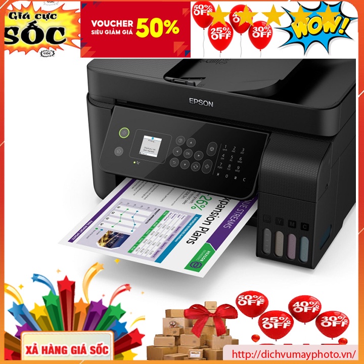 Máy in màu đa năng EPSON L5190 mới 100% in màu copy scan fax in wifi không dây bảo hành MVP Thăng Long