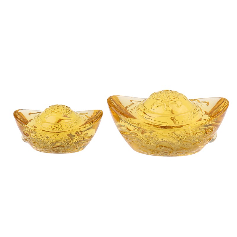 Thỏi vàng pha lê hoa văn rồng trang trí nhà cửa