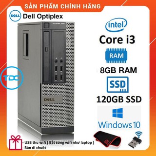  Case máy tính để bàn Dell Optiplex 7010 SFF Core i3/ Ram 4GB/  SSD 120GB. Quà Tặng, Bảo hành 2 năm. Hàng Nhập Khẩu