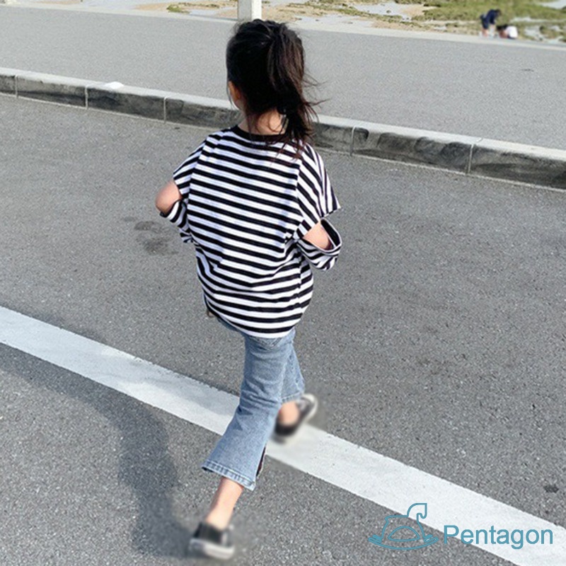 Quần Jean Ống Loe Màu Sắc Đơn Giản Cho Bé Gái