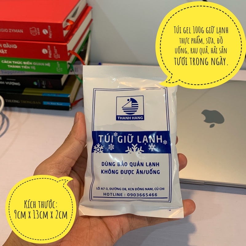 Túi đá gel giữ lạnh loại 100g. Có chứng nhận an toàn thực phẩm
