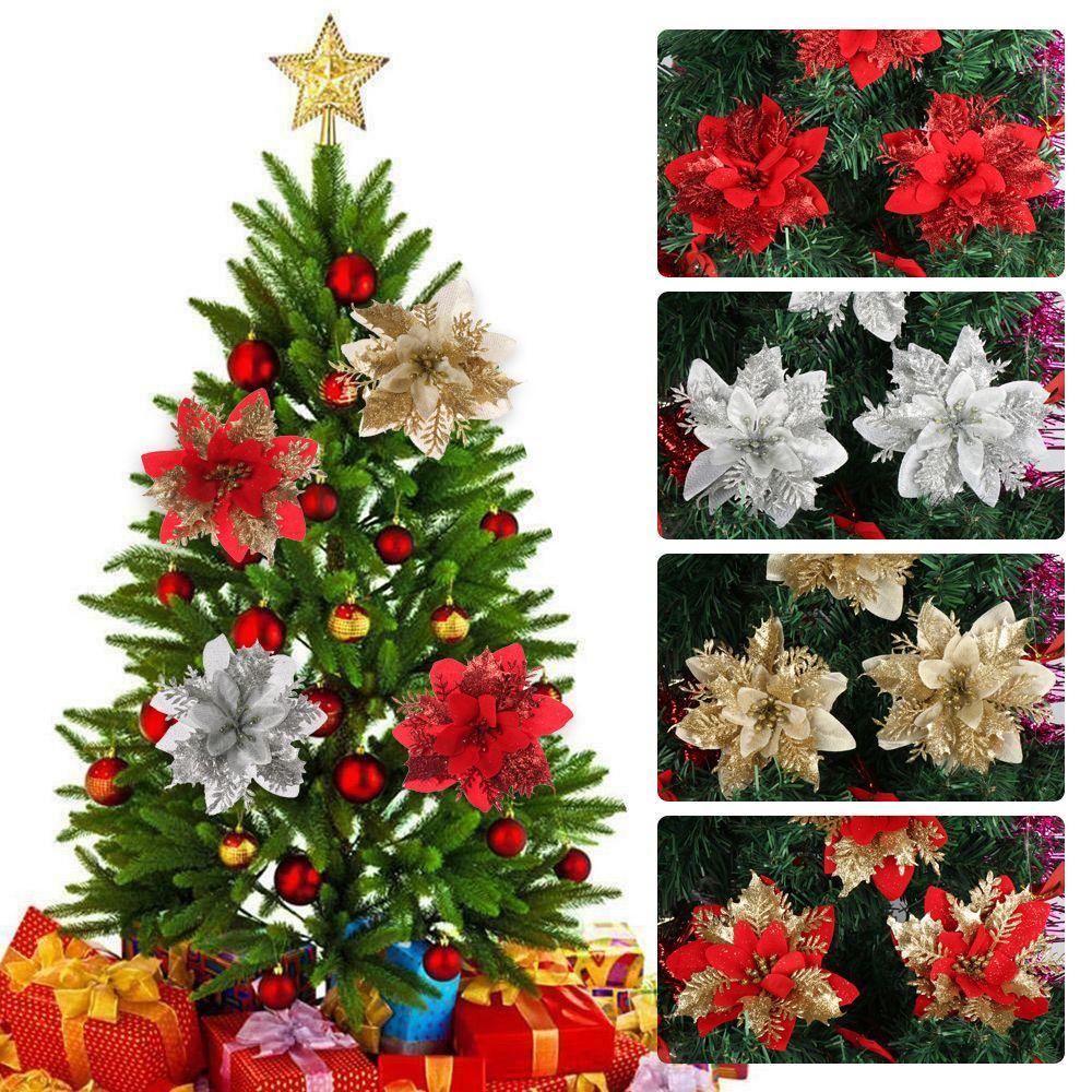 KUNHEV Hoa Mẫu Đơn Lấp Lánh Trang Trí Giáng Sinh
