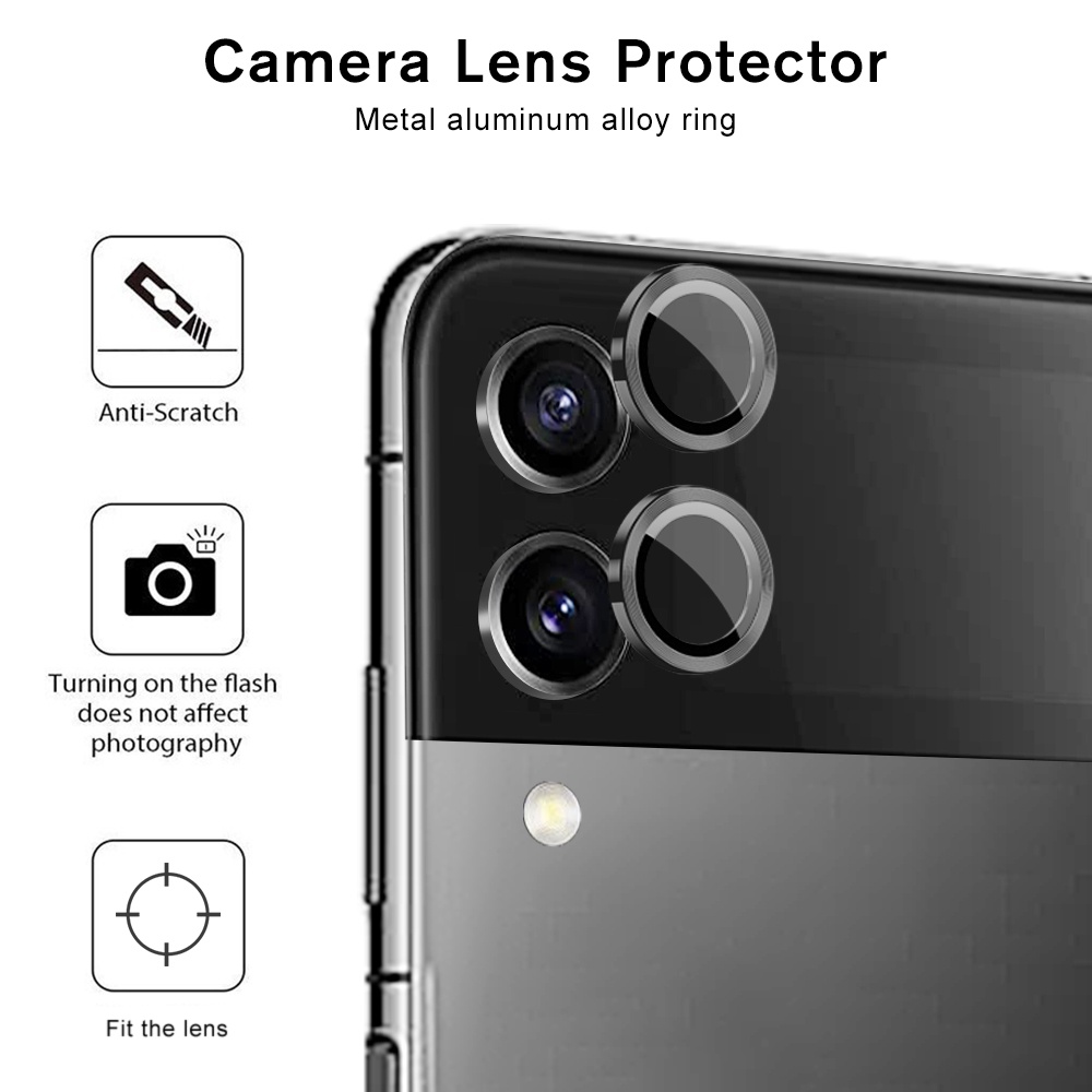 Camera Lens Glass Ring for Samsung Galaxy Z Flip 4 5G Alloy Eagle Eye Lens Glass Cover Lens Case