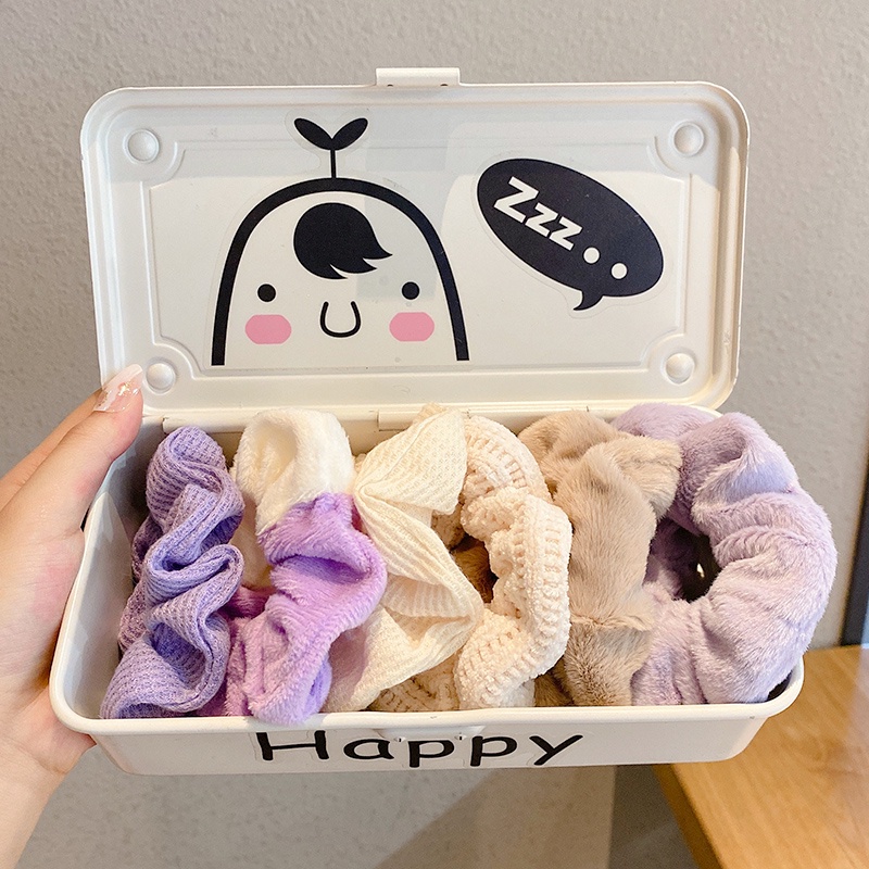 Bộ 6/7/8 Dây Cột Tóc Nhung Dễ Thương Thời Trang Thu Đông Hàn Quốc