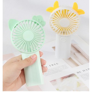 [Bảo hành 3 tháng] Quạt Tích Điện Mini Cầm Tay 2 tốc độ gió Với 2 Cục Pin Tích Điện SQ2145