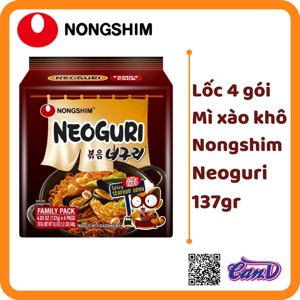 [Mã GROXUAN1 giảm 8% đơn 150K] ( Bán sỉ ) Lốc 4 gói Mì xào khô Nongshim Neoguri 137gr