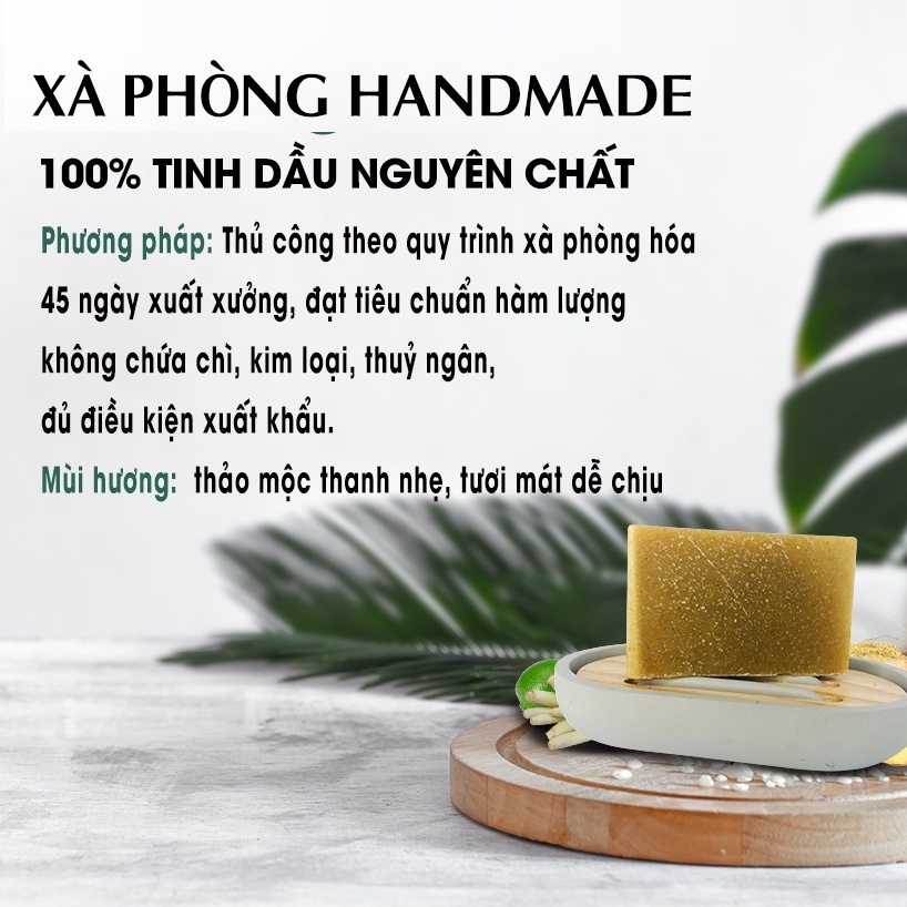 Xà Phòng Handmade /  Tinh Dầu Cà Phê_chanh &amp; Bạc Hà dành cho Tắm &amp; Gội / Tinh Dầu Organic 100%