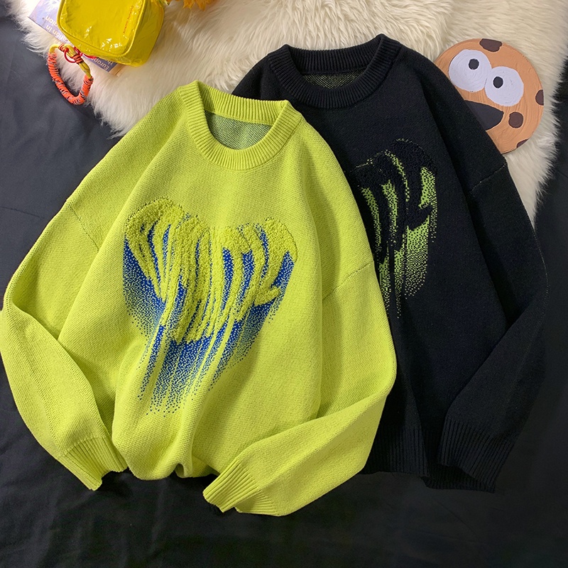 Áo len tay dài cổ tròn dáng rộng thời trang Hàn Quốc cho nam size M-2XL