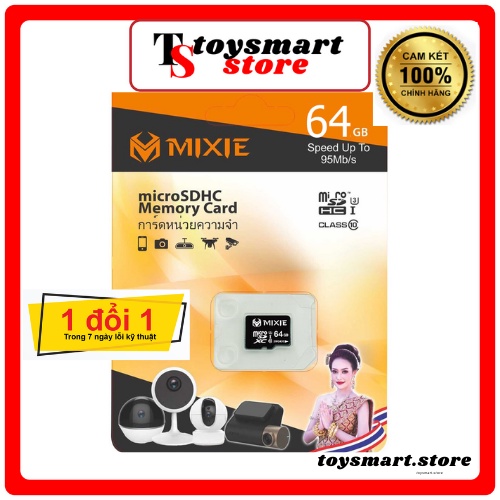 Thẻ Nhớ 64GB Lắp Camera MIXIE MICRO TF TỐC ĐỘ 95MB/S GHI 70M/S Chính Hãng Thương Hiệu Thái Lan