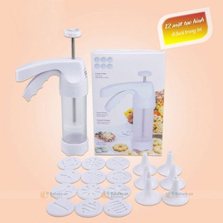 Dụng cụ làm bánh quy nhựa 12 mặt khuôn + 6 đuôi trang trí YL-147
