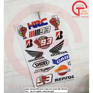 [GIÁ RÈ ] TẤM TEM BẰNG DECAL DẺO LOGO HRC, REPSOL, CÁNH CHIM HONDA...DÁN XE CHỐNG NƯỚC , BỀN ĐẸP .SẢN PHẨM CHẤT LƯỢNG