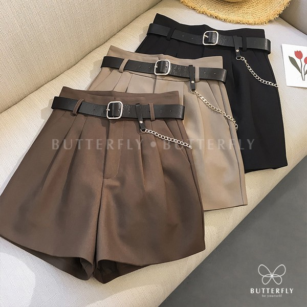 Quần đùi sooc nữ đẹp BUTTERFLY cạp lưng cao, quần short lửng dáng chữ A - Q01 | BigBuy360 - bigbuy360.vn