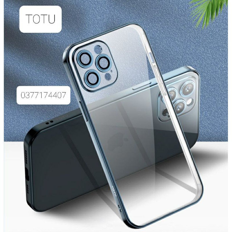 Ốp lưng TOTU bảo vệ Camera iPhone 12 Mini/ 12/ 12 Pro/ 12 Pro Max/ 11/ 11 Pro Max viền xi màu lưng trong suốt siêu đẹp