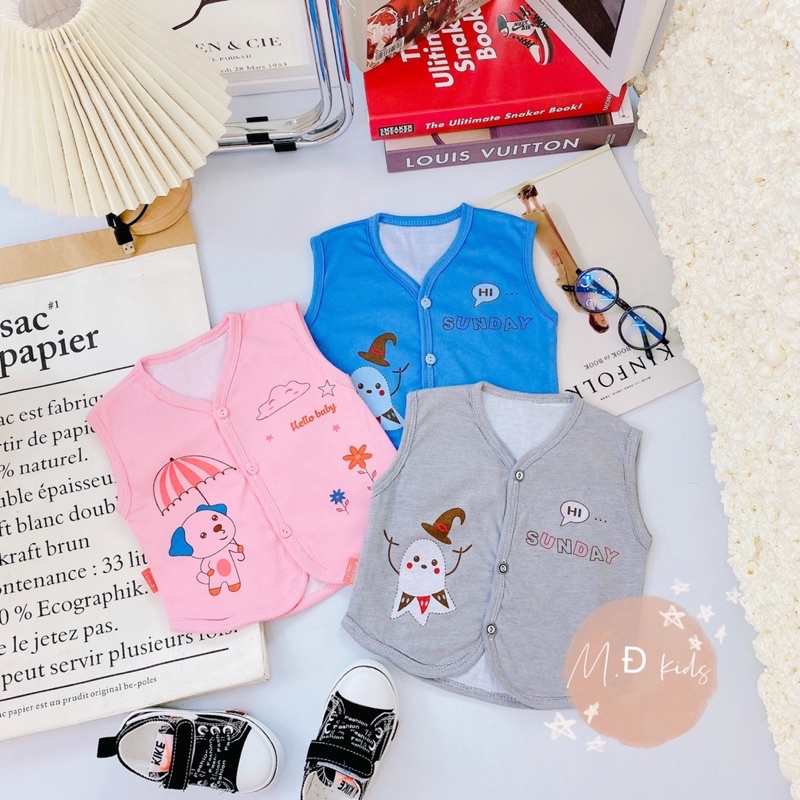 Áo gile cotton sơ sinh 2 lớp (4-12kg)