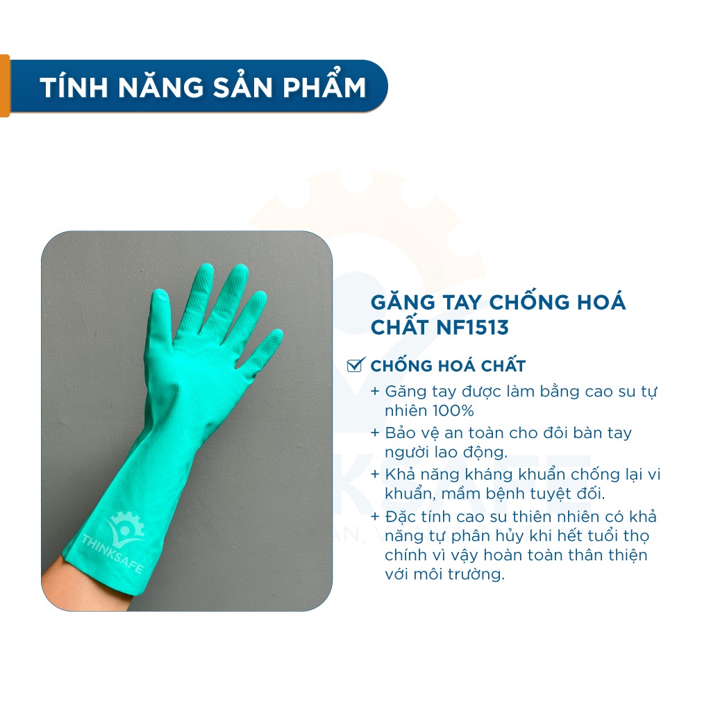 Găng tay cao su Nastah NF1513 nitrile chống hóa chất, chống axit, dầu nhớt chất tẩy rửa Bao tay chống dầu - THINKSAFE