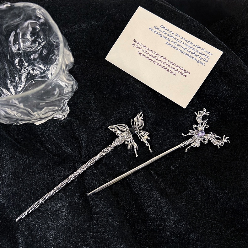 Trâm Cài Tóc Cổ Trang Hình Bướm Chất Liệu Kim Loại Cao Cấp Phong Cách Trung Hoa