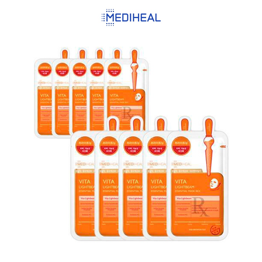 Mặt nạ vitamin Lightbeam giúp làm trắng sáng da MEDIHEAL Vita Lightbeam Essential Mask REX 24ml