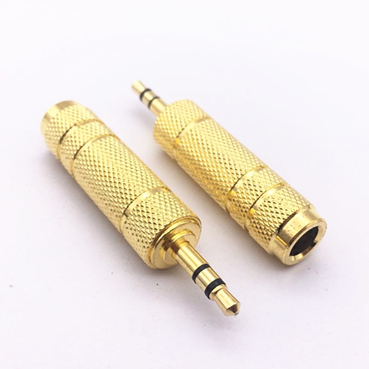 Jack chuyển đổi 3.5mm đực sang 6.5mm cái 6.35mm (3,5 thành 6.5)đầu chuyển đổi mạ màu vàng loại tốt