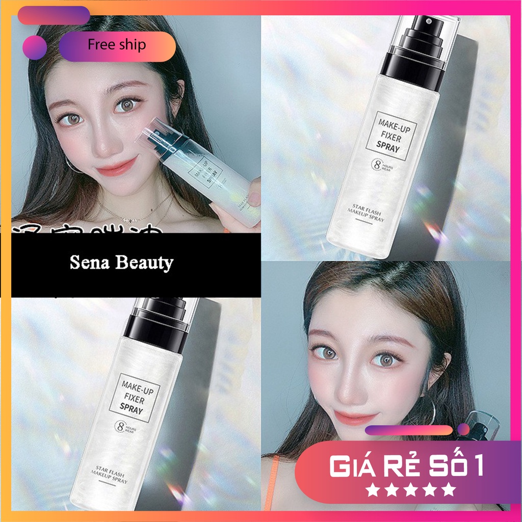 Xịt nhũ khóa trang điểm cố định lớp make up Star Flash Spray 8 Hours Wear Sena Beauty | BigBuy360 - bigbuy360.vn
