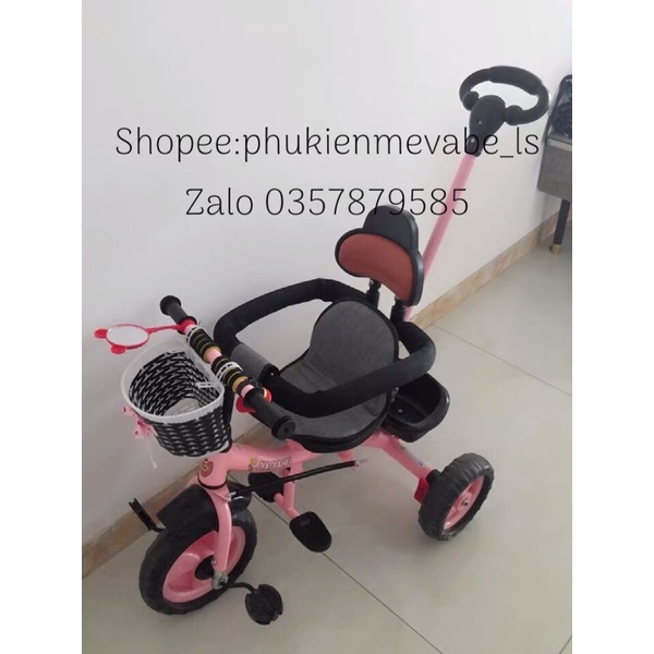 Khung bảo vệ có vòng, tựa lưng lắp vào xe đạp 3 bánh trẻ em