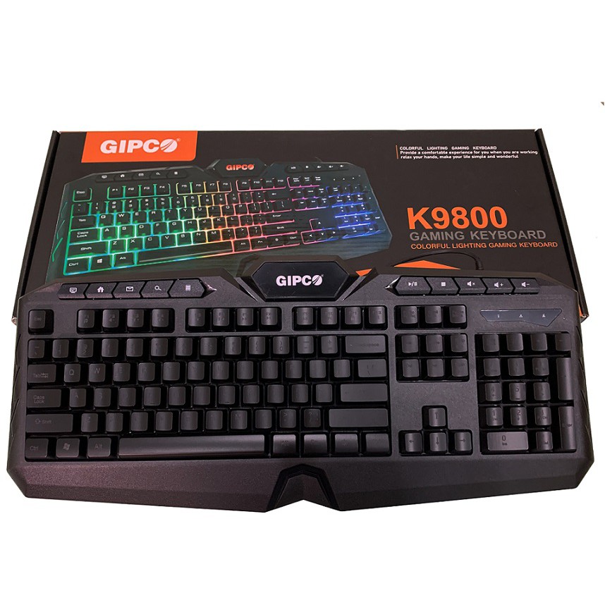 Bàn Phím Giả Cơ Chơi Game K9800 Gipco Có Led , Cổng Usb