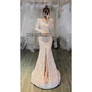 Váy cưới đuôi cá cao cấp 2 lớp