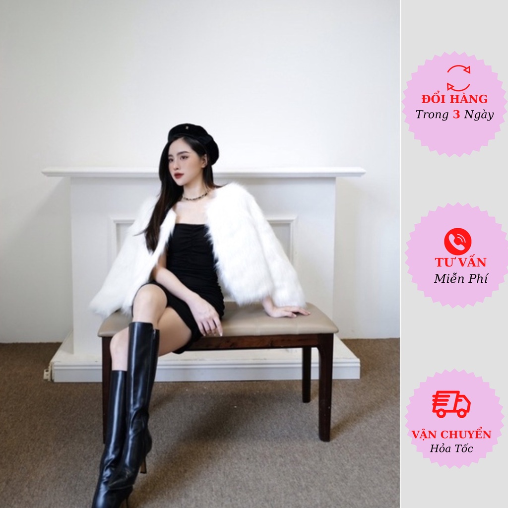 Áo khoác lông nữ sang chảnh mùa đông