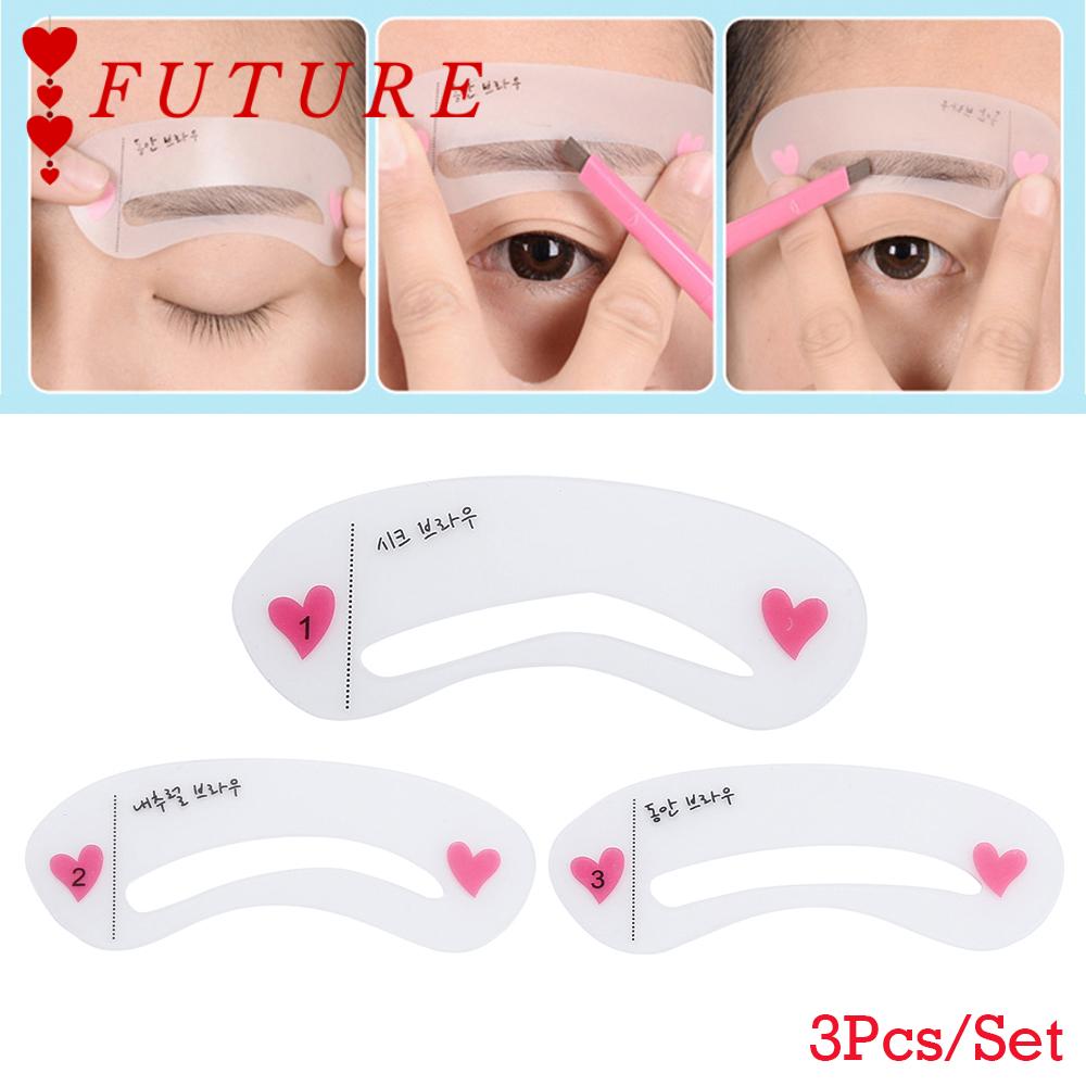 Bộ 3 Khuôn Kẻ Chân Mày Có Thể Tái Sử Dụng Thiết Kế 3 Mẫu