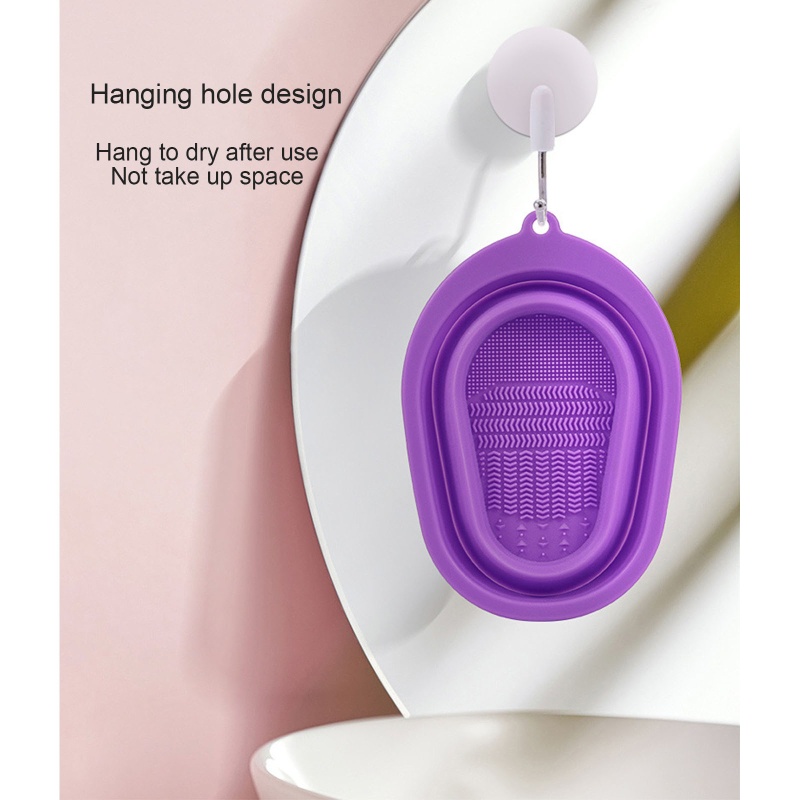 Miếng silicone vệ sinh cọ trang điểm có thể gấp gọn tiện lợi