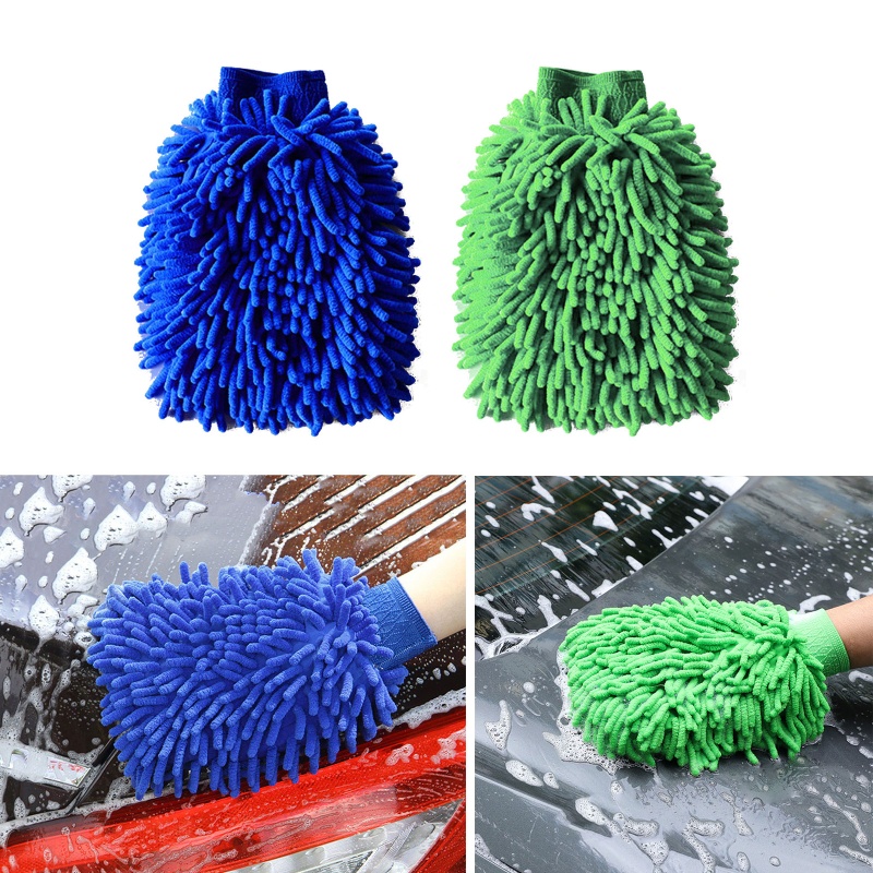 Găng Tay Lau Chùi Bằng Sợi Microfiber Chenille Không Trầy Xước Nhanh Chóng Hỗ Trợ Giặt Rửa
