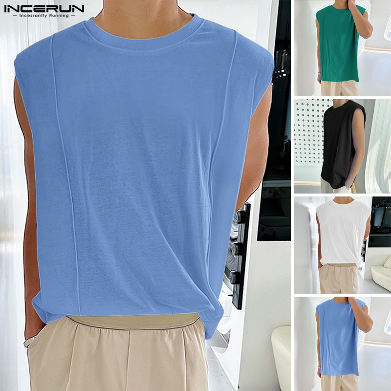 Áo thun ba lỗ INCERUN thời trang trẻ trung dành cho nam với nhiều màu tùy chọn