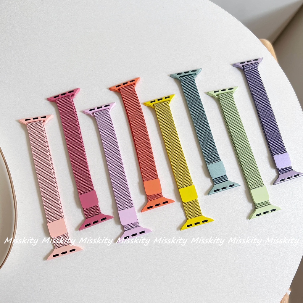 Dây Đeo Inox Milanese Cho Đồng Hồ Thông Minh Apple Watch Ultra 8 7 5 4 3 6 SE 49mm 45mm 41mm 40mm 44mm
