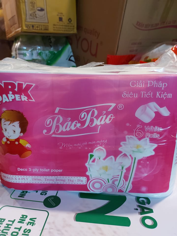 GIẤY VỆ SINH KHÔNG LÕI BẢO BẢO 1KG 6 CUỘN