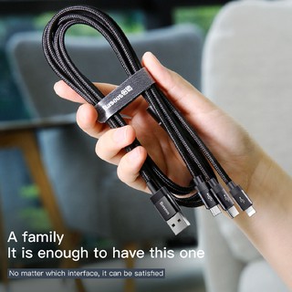 Baseus Data Faction 3 in 1 1.2m 3.5A USB to Micro USB + 8Pin + Type-C Cable
