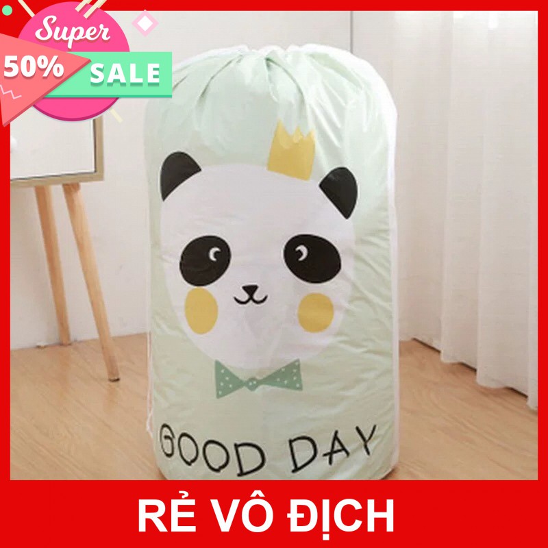 [Hot]-Túi đựng chăn mền chống ẩm hình trụ họa tiết kute