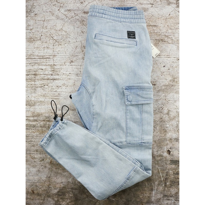 QUẦN JEANS NAM PACSUN DENIM SLIM FIT CARGO LIGHT JOGGERS