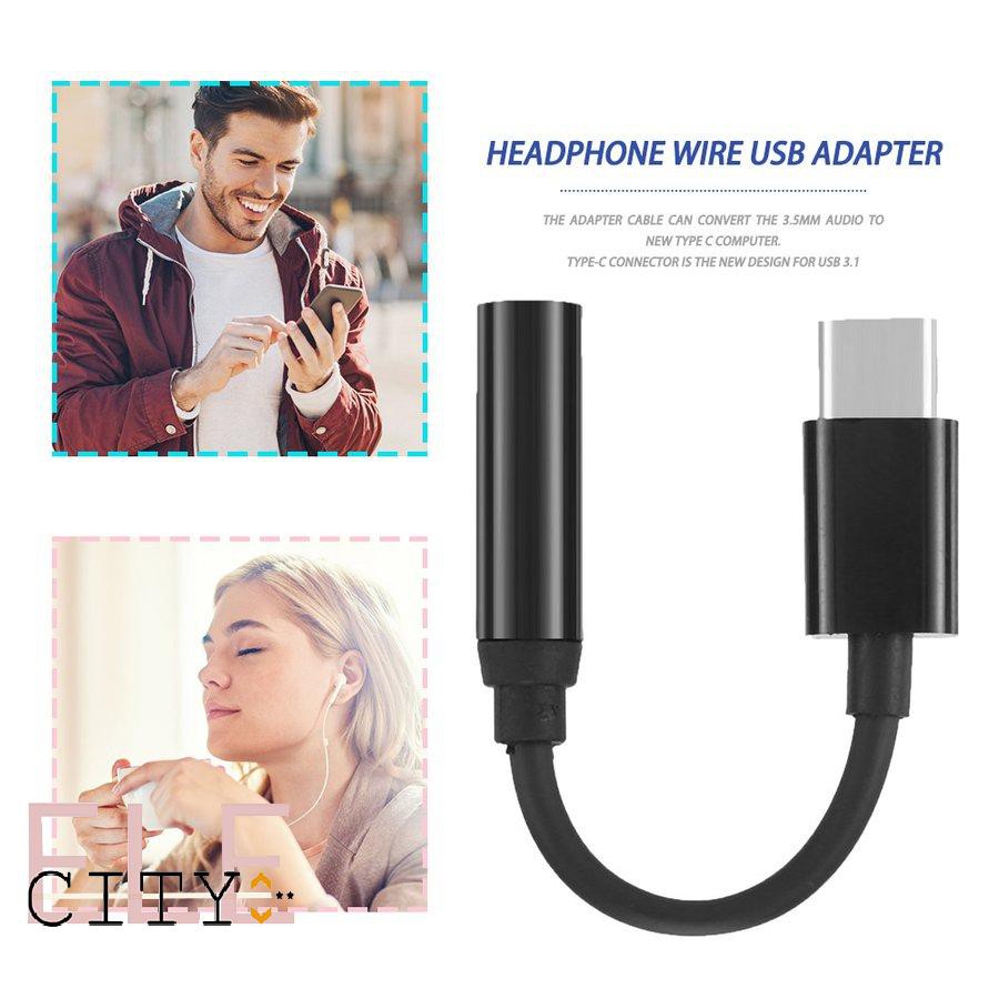 Bộ cáp chuyển đổi mini Type-C sang 3.5mm USB 3.1 Type-C sang 3.5 Aux