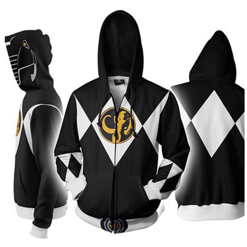 Áo Khoác Hoodie In Họa Tiết 3D Hóa Trang Nhân Vật Morphin Power Rangers