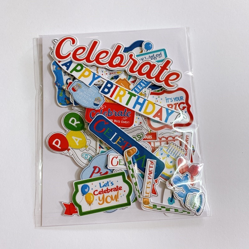 Die cut sticker Birthday cắt sẵn trang trí love box,scrapbook, khung ảnh nổi