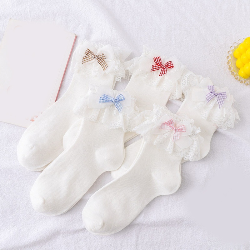 Đôi Vớ Cotton Phối Ren Và Ruy Băng Dành Cho Nữ Hóa Trang Nhân Vật Anime Lolita