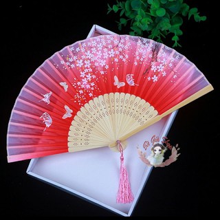 Quạt cổ trang quạt xếp lụa trang trí chụp ảnh (nhiều mẫu)
